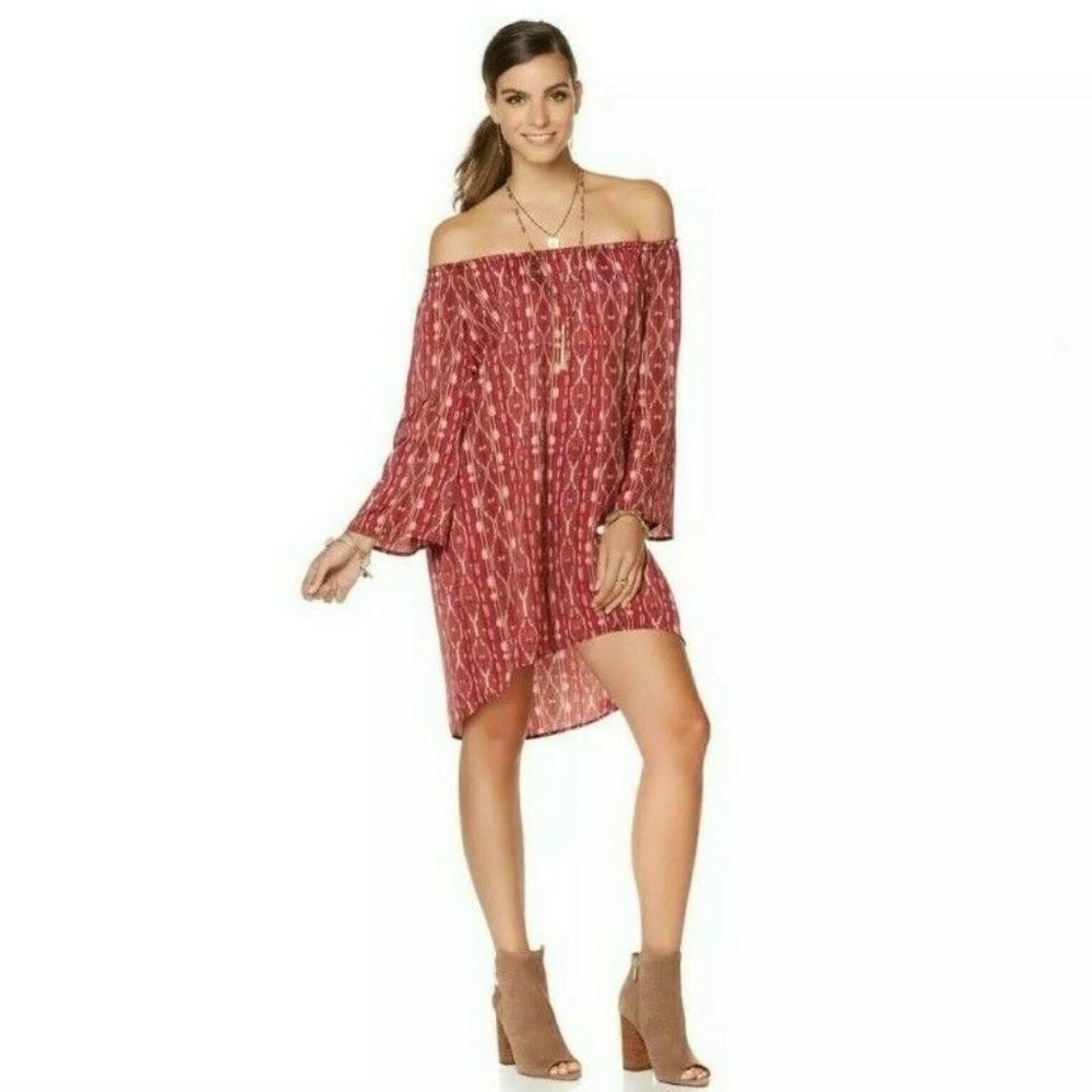 Serena Williams Off-the-Shoulder Tribal Dress Sz L